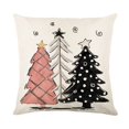 thumbnail image 4 of Funda de almohada de dibujos animados de Navidad rosa, funda de cojín de Papá Noel, muñeco de nieve, árbol de Navidad, Feliz Navidad, funda de almohada decorativa para el hogar, coche, cama, 4 of 4