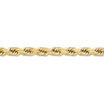 10k Yellow Gold Solid 8mm Handmade Sparkle Cut Rope Chain Anklet 9 Inch Barrel Clasp-Anklet for Women and Men
