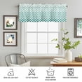 thumbnail image 6 of Kitchen Valances for Window, Teal Turquoise Chevron Stripes Light Filtering Rod Pocket Valance Curtain, Ombre Abstract Art Short Curtains Window Topper for Bedroom Bathroom Living Room 54x18in, 6 of 9