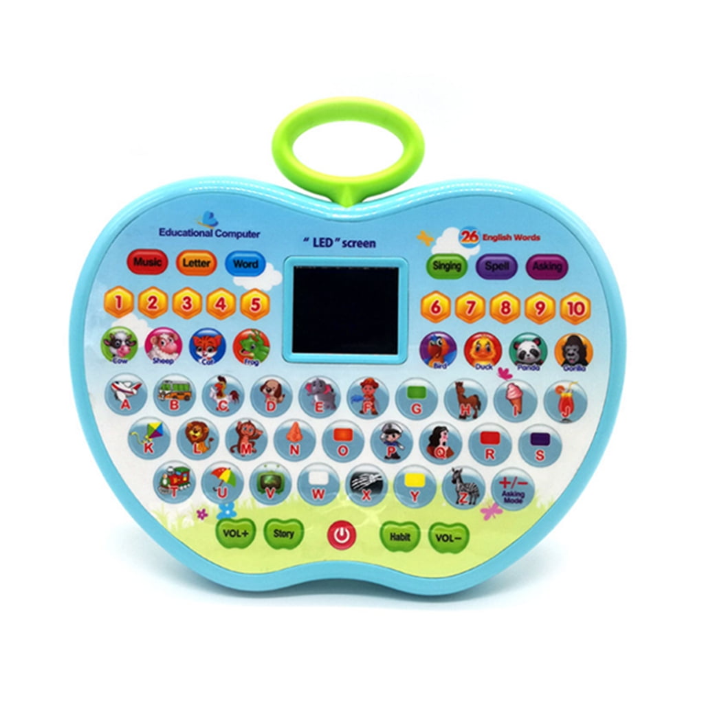 Black Toddler Educational ABC Toy Learn Alphabet Sounds Music and Words Fdrone Learning Tablet for Kids Shapes Early Development Electronic Activity Game Toys 