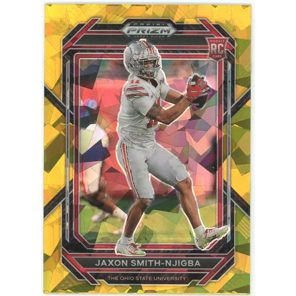 NFL 2023 Panini Prizm Draft Picks Gold Ice Prizm Jaxon Smith-Njigba #135 (Rookie)
