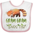 thumbnail image 3 of Inktastic Gram Gram Loves Me Cute Red Panda Boys or Girls Baby Bib, 3 of 4