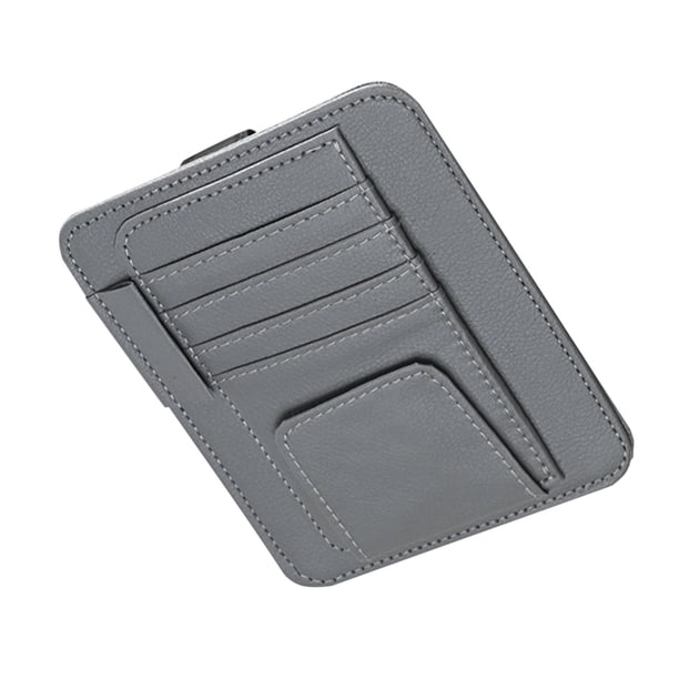 Soporte de cuero para gafas de sol para visera de coche. Clip magnético para gafas de sol para visera de coche. Organizador de gafas de sol para visera para guardar gafas, tarjetas y mascarillas.