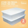 thumbnail image 2 of Open Box Homz 28 Qt Clear Plastic Storage Container Bin w/ Secure Lid, 2 Pack, 2 of 3