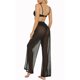 thumbnail image 5 of Pantalones Pantalones de pierna ancha de cintura alta elásticos de playa de malla transparente para mujer Kuymtek para Mujer Negro T S, 5 of 9
