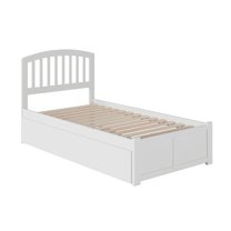 Richmond Twin Extra Long Bed with Footboard and Twin Extra Long Trundle in White