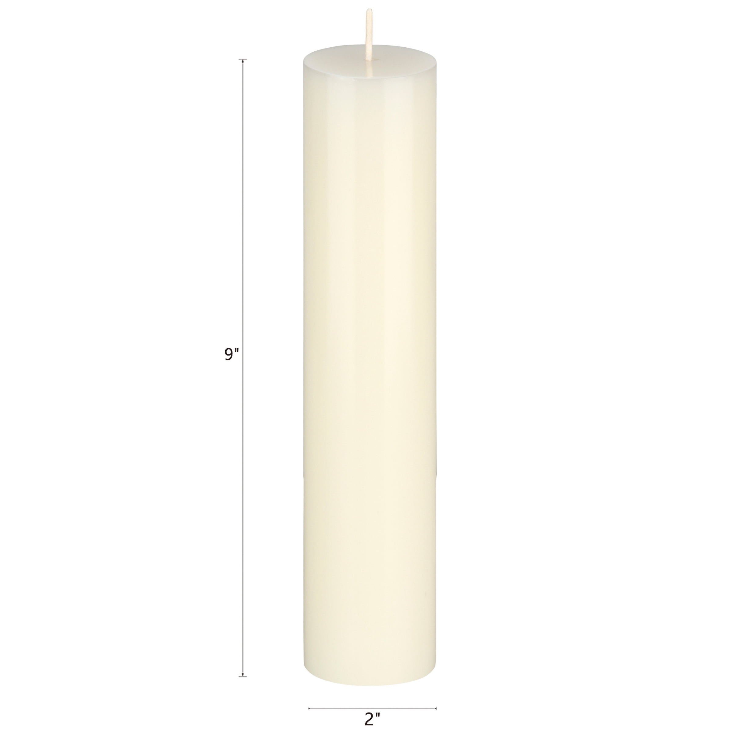 Mega Candles 3 pcs Unscented Ivory Round Pillar Candle, Hand Poured Premium Wax Candles 2 Inch x 9 Inch, Home Décor, Wedding Receptions, Baby Showers, Birthdays, Celebrations, Party Favors & More
