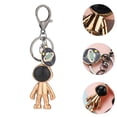 thumbnail image 3 of FELTECHELECTR 1Pc Astronaut Shape Key Chain Metal Electroplated Golden Decorative for Everyday Use 4.72X1.18X0.51in, 3 of 8