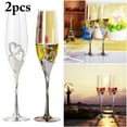 thumbnail image 1 of 2PCS Champagne Flute Creative Heart Decor Toasting Glass Champagne Glass, 1 of 10