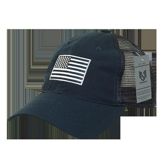 RapidDominance USA Flag Ripstop Trucker Cap, Navy