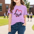 thumbnail image 5 of Atogsazn Children's Girls Summer Tshirt Kids Casual Hearts Short Sleeve Pullover T-shirt Outfit Classic Basic Tops 06-Purple 3-4 Years Fashion, 5 of 9