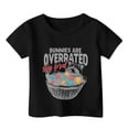 thumbnail image 4 of Wuxian Girls Kids Tops Shirts Short Sleeve Easter Bunny Letter Print Fashionable Casual Round Neck T Shirt Loose Fit Cozy Funny Graphic Tees Summer Relaxed Breathable Cozy Dailywear,Black,8-9 Years, 4 of 4