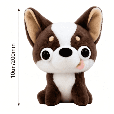 CYFW Cute Chihuahua Plush Toy - Funny Big-Eyed Chihuahua Stuffed Animal,Adorable Dog Plush for Kids & Adults,Soft Dog Plushie (White)
