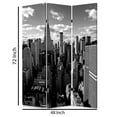 thumbnail image 5 of 3 Panel Foldable Screen with New York Skyline Print in Black and White, 5 of 5