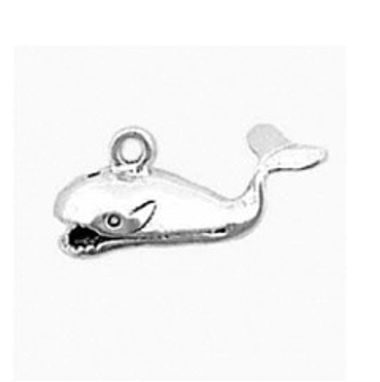 Sterling Silver Mens Unisex 1.5mm Box Chain 3D Jonah In Mouth Of Whale Pendant Necklace 