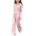 thumbnail image 6 of ECHFIPROM Big Girls Fall Outfit Long-Sleeve Hooded Pullover Top and Pants Sports Casual 2 Piece Set Age 1-14 Years,Pink,3-4Years, 6 of 6
