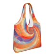 thumbnail image 2 of Single Shoulder Commuter Canvas Bag Large Capacity Can Be Carried Or Shoulder Storage For Daily Shopping Trips Palevioletred Tie-Dye Vibrant Colors And Swirling, 2 of 7