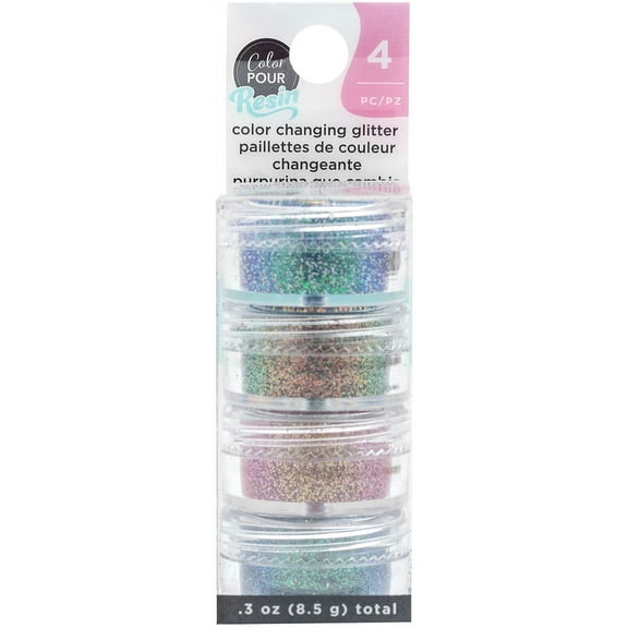American Crafts Color Pour Resin Mix-Ins-Color Changing Glitter 4/Pkg