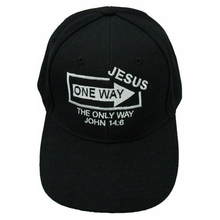 Christian Cap Jesus The Only Way One Way Mens Black White Hat Religious