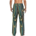 thumbnail image 6 of Men's Pajama Pants with Pockets Sleepwear Lounge Pants Stretch Casual Nautical Anchors Striped Cables, 6 of 6
