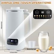 20oz Fully Automatic Soymilk Machine, Multifunctional Nut Milk Machine, Timed Keep Warm and Automatic Cleaning, White