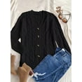 thumbnail image 5 of Women's Cardigan Fall Cardigan Lightweight Long Sleeve Knit Sweater Button Loose Jacket with Pockets, 5 of 7