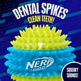 thumbnail image 2 of Nerf Dog TPR Spike Squeak Ball for Dogs, Green/Blue, 3.7 inch, 2 of 9