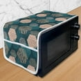 thumbnail image 1 of Leopard Microwave Oven Cover, Hexagons in Various Stripes Strokes and Blobs, Water Resistant Organizer with Pockets for Kitchen, 36" x 12", Dark Teal Pale Salmon, by Ambesonne, 1 of 4