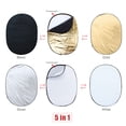 thumbnail image 2 of Reflector Andoer 35 "* 47" / 90 * 120cm Oval 5 en 1 (oro, plata, blanco, negro, transparente) Multi Portable plegable estudio foto fotografía Reflector de luz Andoer Reflector, 2 of 7