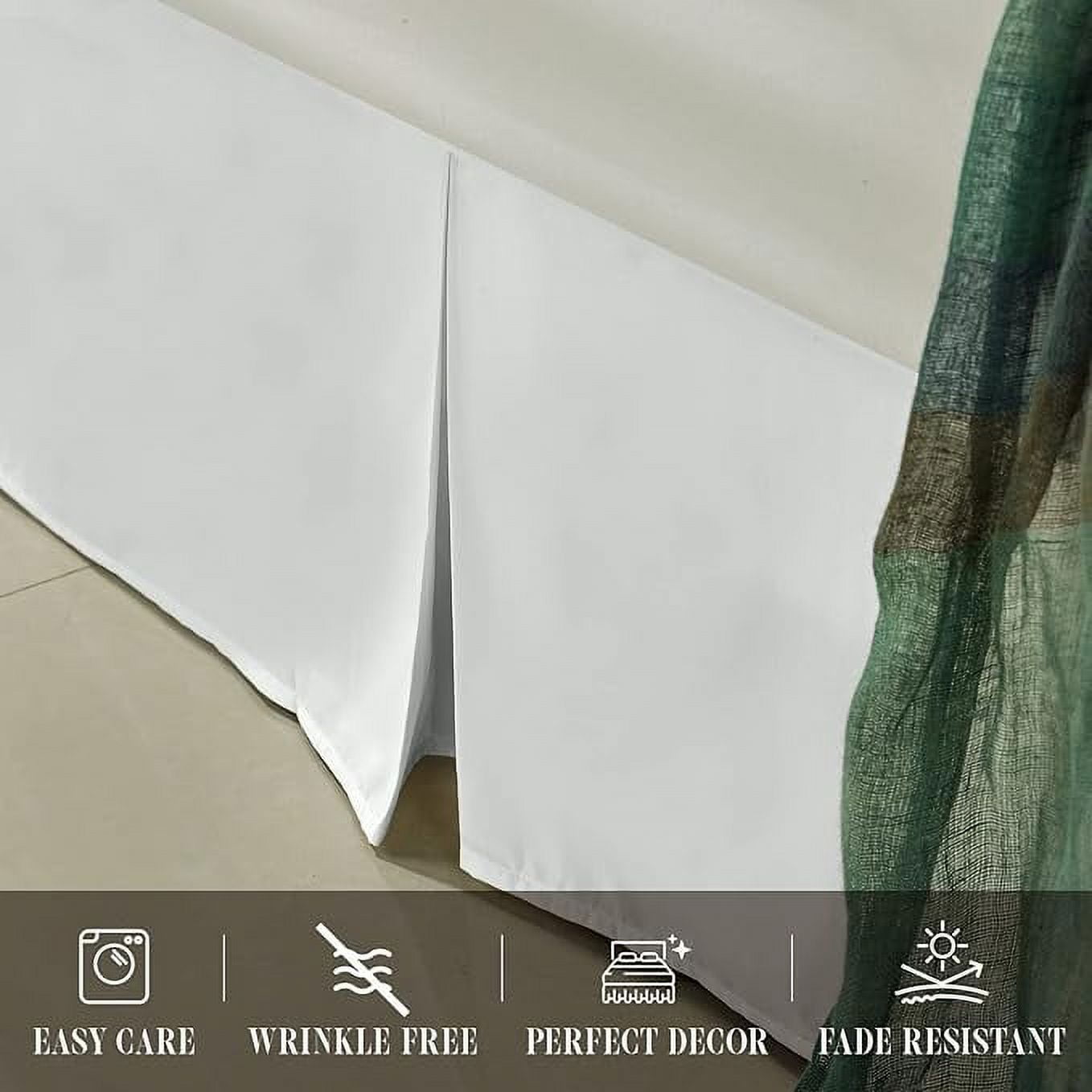 Elegant Comfort 1-Piece Solid Bed Skirt, 1500 Series, Minimalist Design with a Modern Look- Easy Care, Wrinkle and Stain Resistant, Bedskirt, Cali King, Frosty White