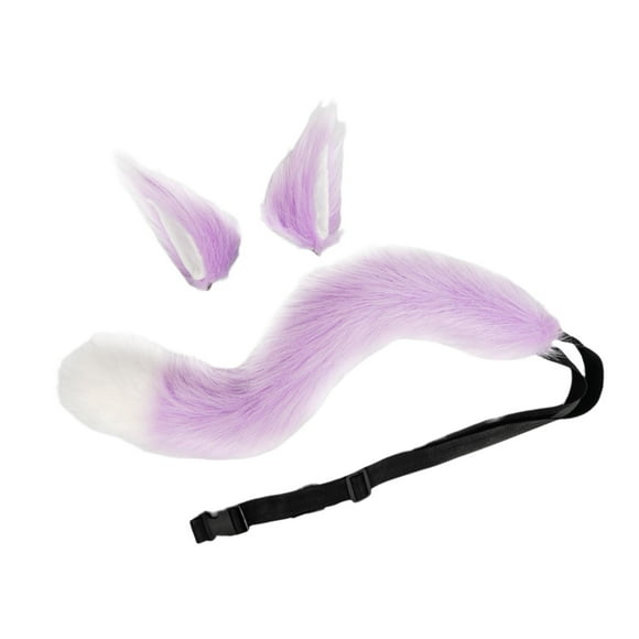 Runquan Ears and Tail for Kids Adults Bendable Tail Cat Ear Hair Clip Adjustable Belt