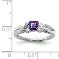 thumbnail image 4 of Primal Silver Sterling Silver Rhodium-plated Amethyst and Diamond Ring, 4 of 7