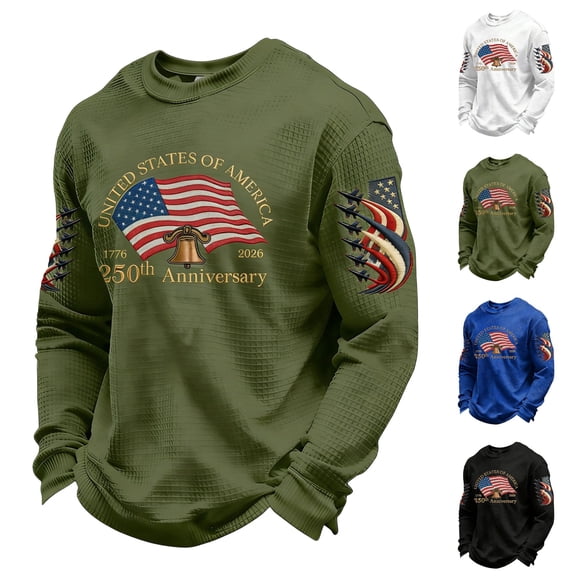Men's T Shirts Spring Fall Long Sleeve Funny Graphic Tops Casual Loose Fit Comfortable Men Shirts Army Green L