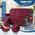 thumbnail image 6 of Timeles Waterproof Recliner Sofa Covers, Recliner Couch Covers with Leg Straps, Reversible Recliner Covers for 3 Seat Reclining Chair, Washable Sofa Protector for Pets Kids (Wine), 6 of 9