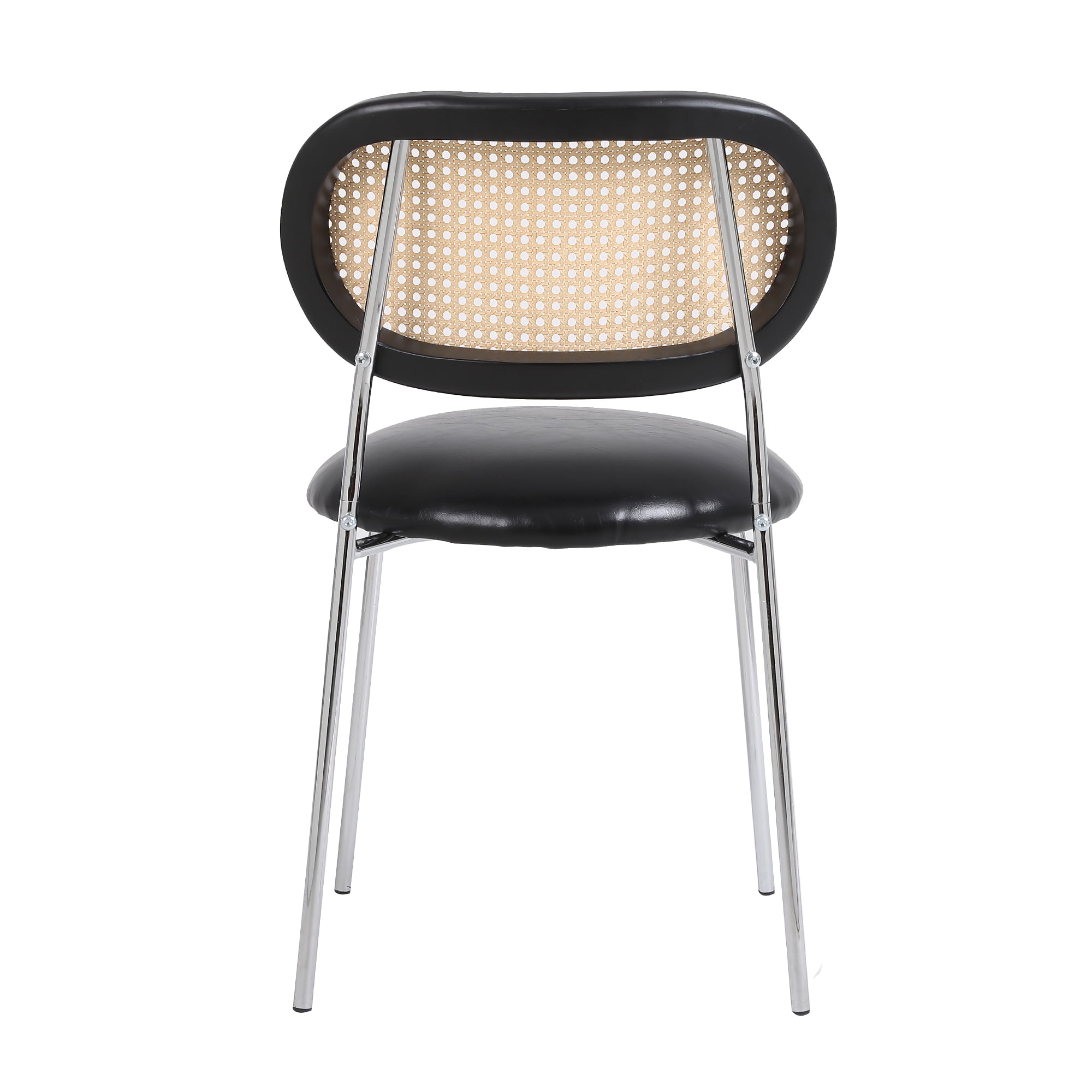 YYAo Modern Dining Room Chairs Set of 2, Dining Back Side Chair with Upholstered Rattan Backrest for Kitchen Living Room Wine Bar, Black YYAo Modern Dining Room Chairs Set of 2, Dining Back Side Chair with Upholstered Rattan Backrest for Kitchen Living Room Wine Bar, Black