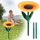 thumbnail image 1 of Comederos para pájaros, comedero de pie con forma de girasol para exteriores, comedero para pájaros con bañera para pájaros, comedero para pájaros con forma de cuenco y bandeja con forma de flor, esta, 1 of 7