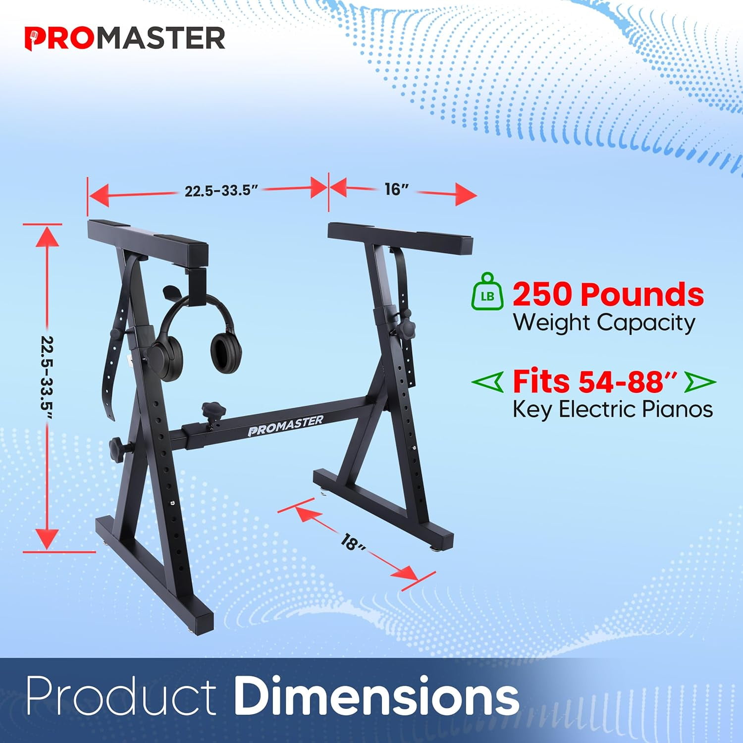 ProMaster Tripod Microphone Stand - Universal and Adjustable Professional Audio Telescopic Gooseneck, Boom Arm Tripod Microphone Stand with Universal ⅝” Adapter - Black