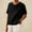 Black, variant on Women's Short Sleeve Sailor Collar Loose Fit Linen-cotton Casual Blouse T-Shirts for Women Yellow S(S)