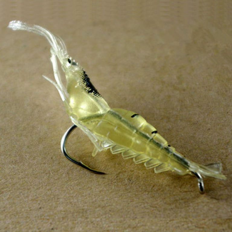 5pcs/lot Soft Simulation Shrimp Fishing Lure Artificial Prawn Fishing Baits  With Hooks 