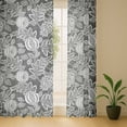 thumbnail image 6 of Vargottam Gray Fruits Print Sheer Curtains for Tall Doors & Windows - Set of 2, 90", Grommet Top, Printed Georgette Light Filtering Panels for Home Decor, 6 of 9