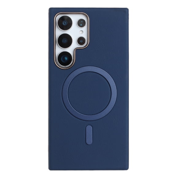 for Samsung Galaxy S25 Ultra Magnetic Case PU Leather [Compatible with Mag-Safe Wireless Charging] Magnetic Cover Shockproof Lightweight Slim Phone Cover for Samsung Galaxy S25 Ultra, Darkblue