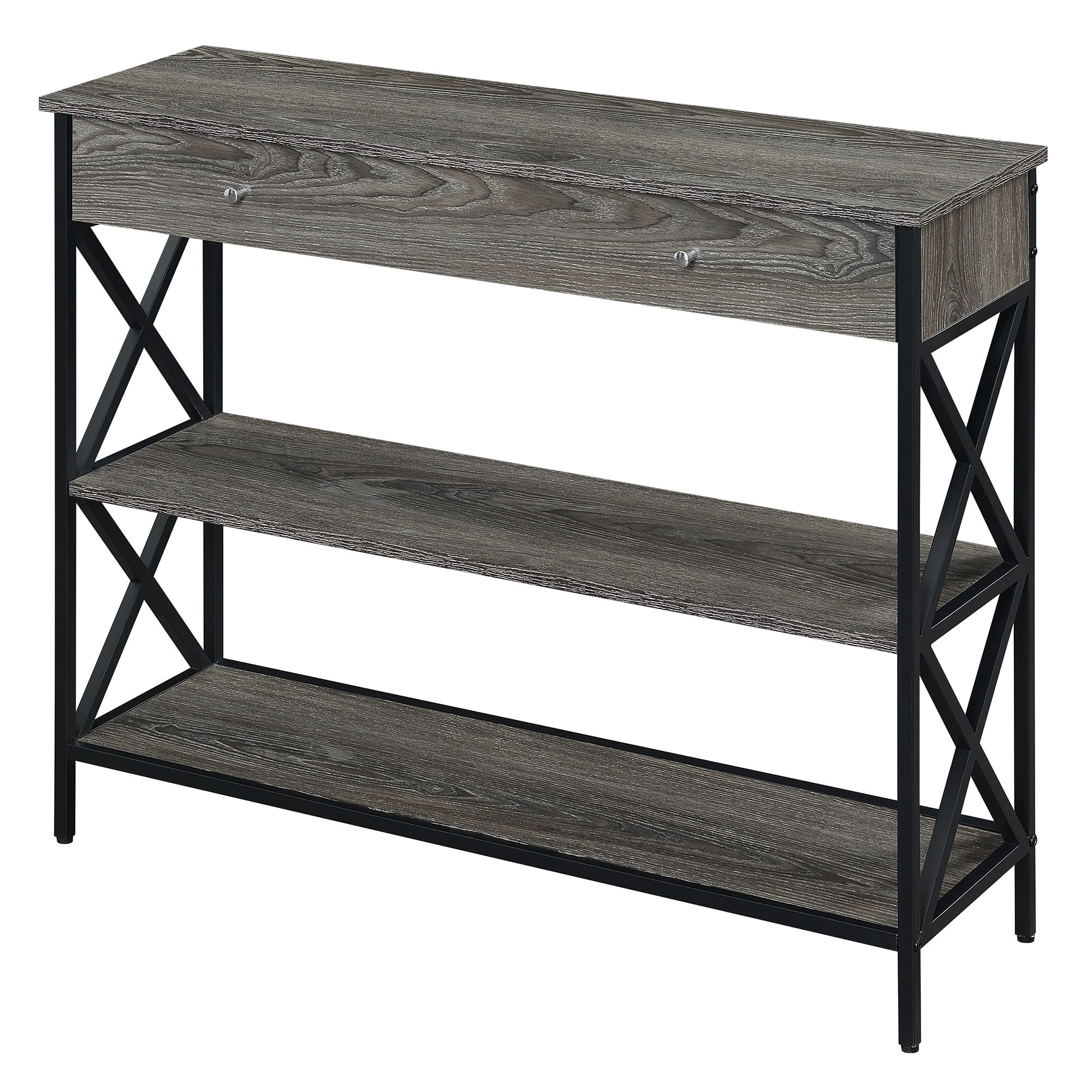 Tucson 1 Drawer Console Table with Shelves - Walmart.com