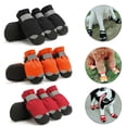 thumbnail image 3 of Walbest 4Pcs Dog Shoes for Winter, Dog Boots & Paw Protectors, Fleece Warm Snow Booties for Puppy with Reflective Strip Anti-Slip Rubber Sole for Small Medium Size Dogs, 3 of 8