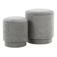 thumbnail image 4 of LumiSource Grey Fabric Marla Upholstered Ottoman Set, 4 of 6