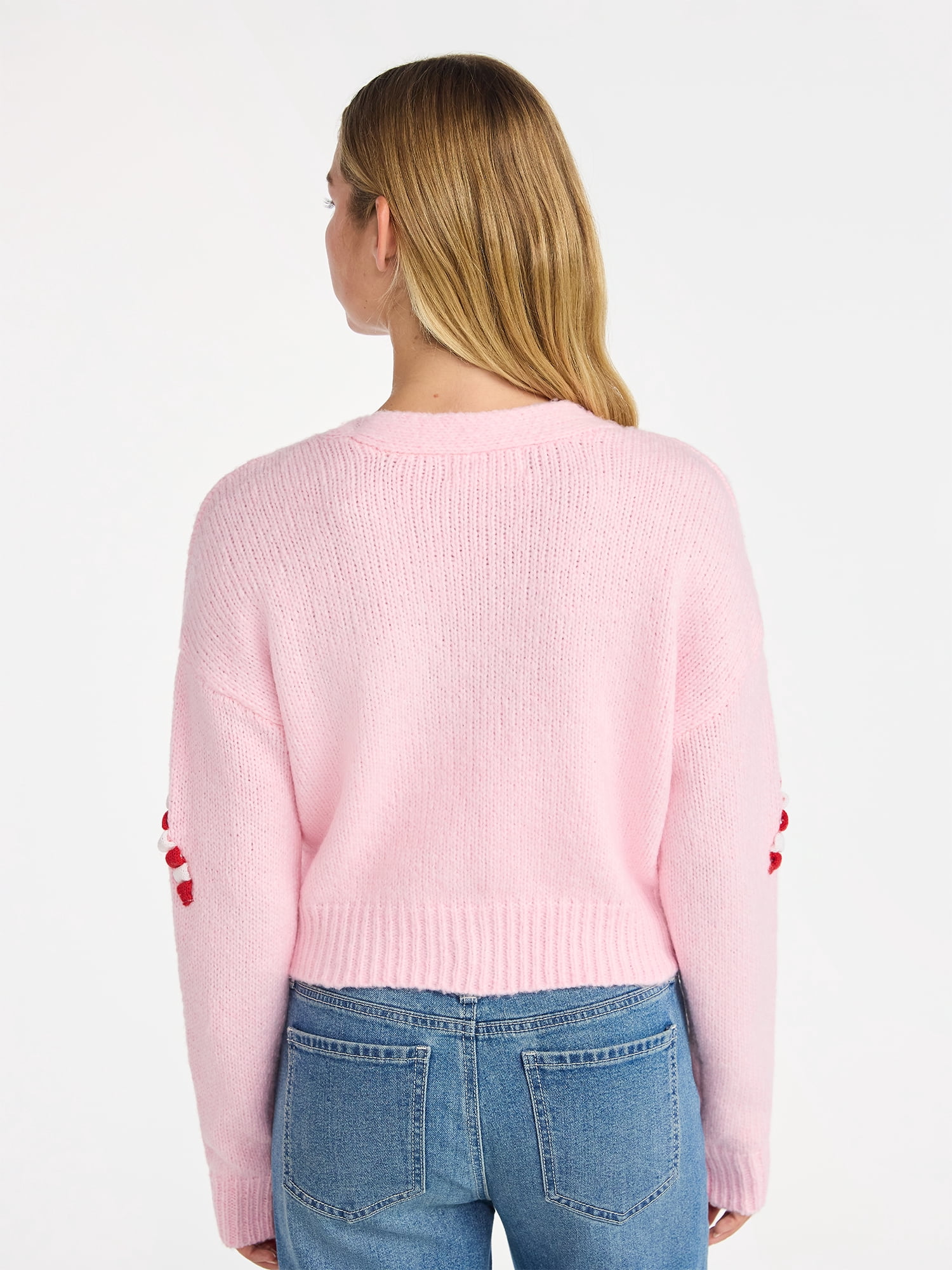 No Boundaries Embroidered Christmas Cardigan, Women's & Women's Plus