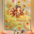 thumbnail image 4 of Seyotauo Thanksgiving Gel Window Cling Harvest Window Thick Gel Stickers Fall Turkey Pumpkin Maple Leaves Removable Decals for Autumn Home Living Room Door Decoration, 4 of 6