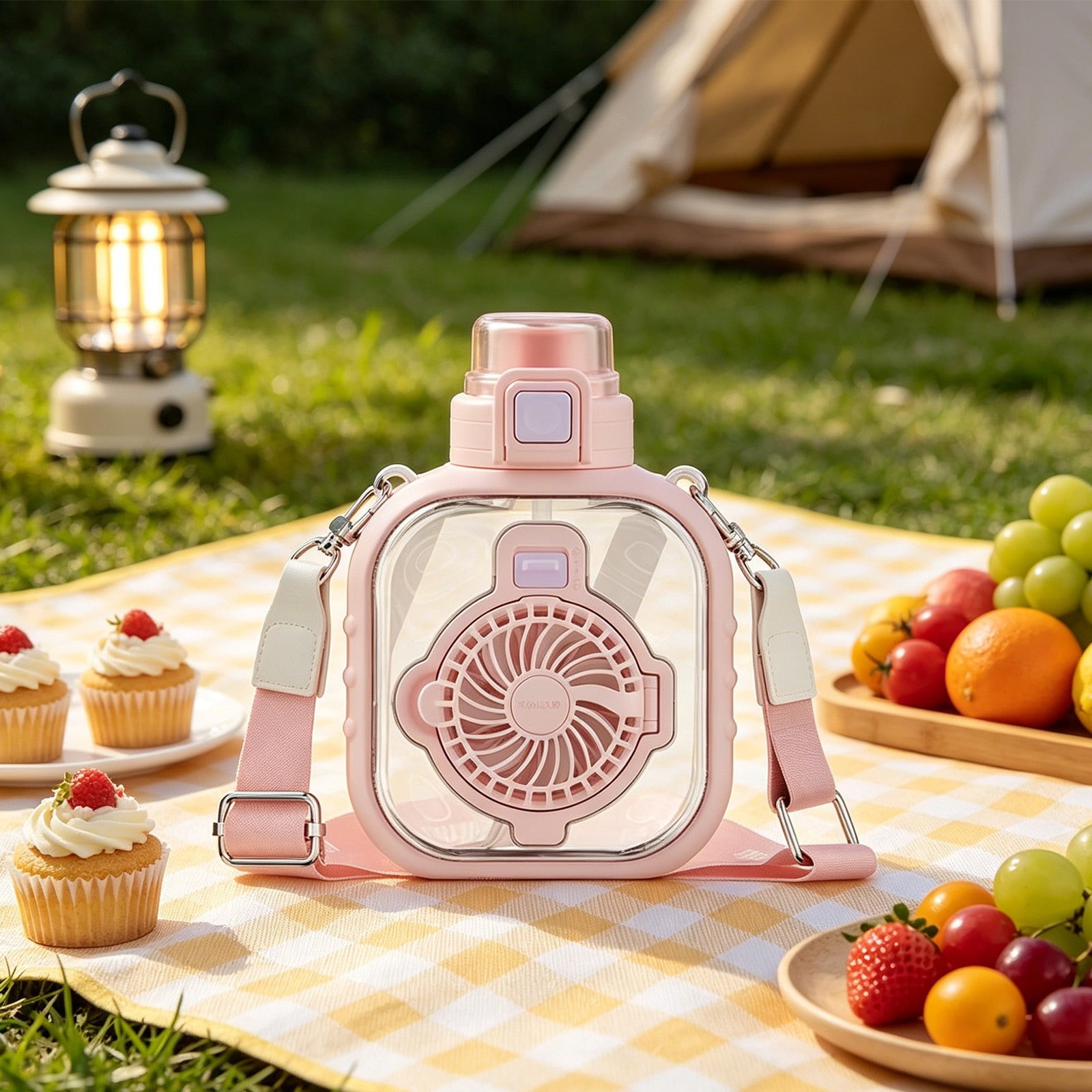 Glass & Bottle Glass Water Bottle Swing Top Glass Bottle Glass Juice Bottles Large capacity fan cup 980ML capacity pink Plastic