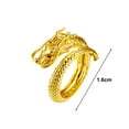 thumbnail image 5 of Mightlink Couple Matching Ring 3D Dragon Phoenix Golden Color Open Adjustable Proposal Wedding Ring Anniversary Gift Adult Knuckle Ring Finger Jewelry, 5 of 7