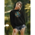thumbnail image 2 of The World Is Yours Groovy Style Sweatshirt Women -Image by Shutterstock, Female Medium, 2 of 4