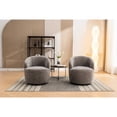 thumbnail image 5 of Gray Swivel Barrel Chair | For Bedroom and Living Room Use | Eucalyptus Frame and Metal Ring | Spot Wipe Clean, 5 of 6